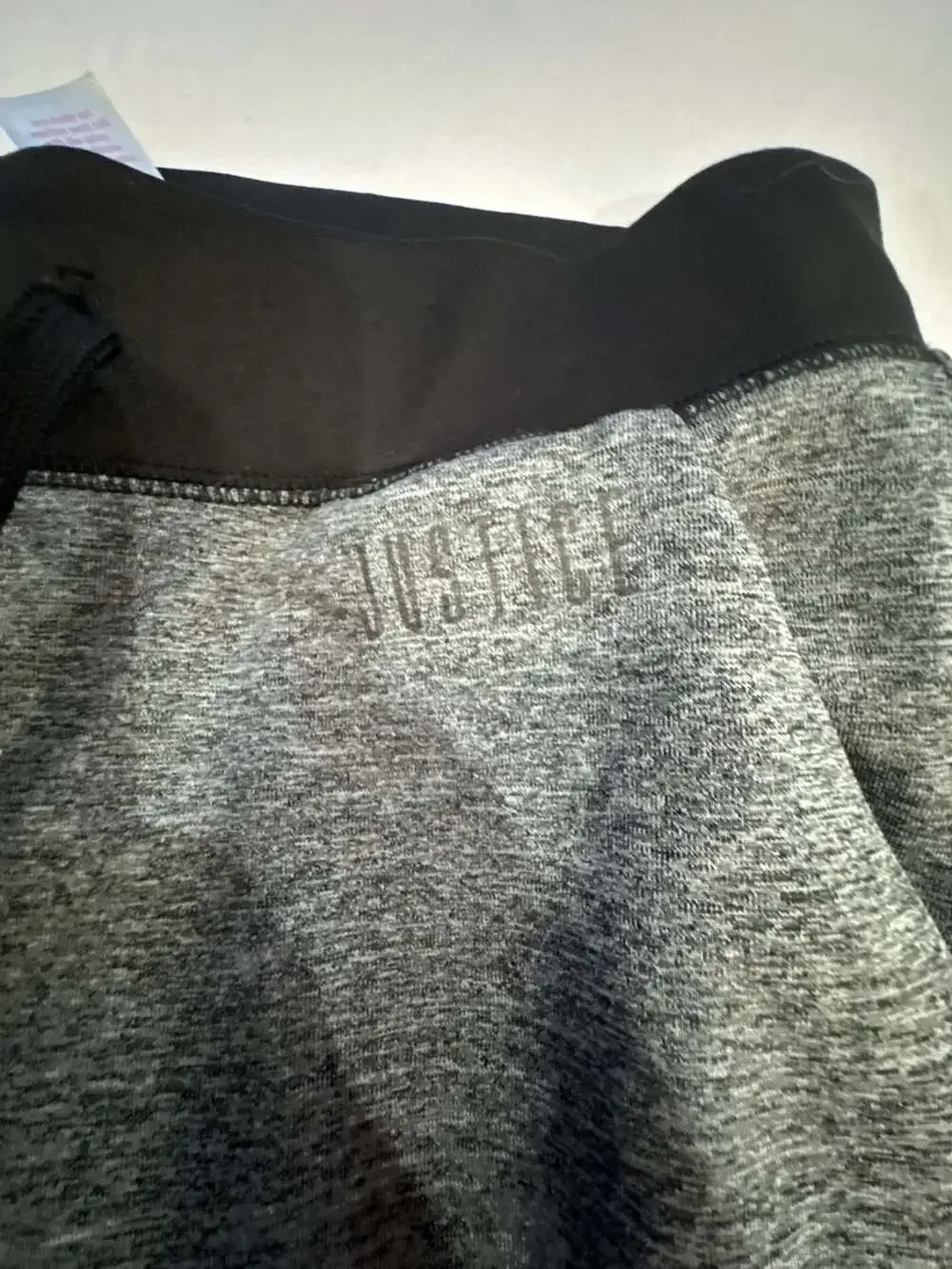 842 Justice Girls Size 8 Heather Gray and Black Jogger Sweatpants